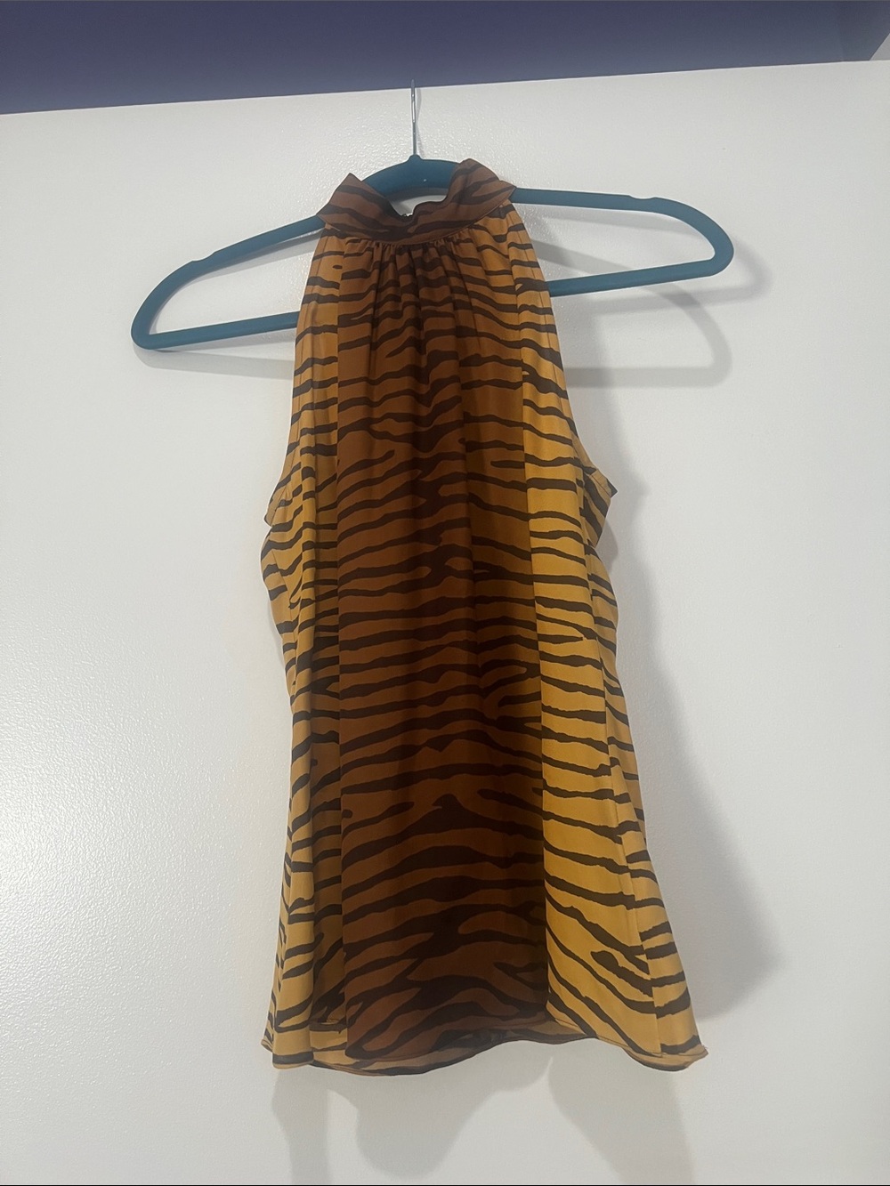 Michael Kors Brown and Tan Tiger-Print Halter Neck Cami size 4